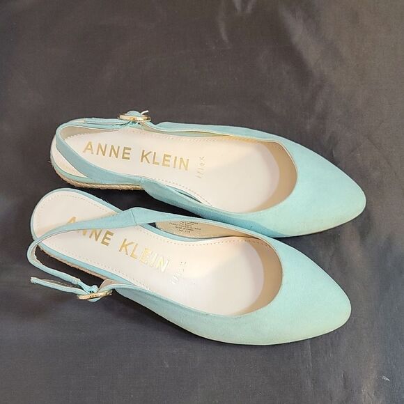 BRAND NEW ANNE KLEIN ESPADRILLE WEDGE SUEDE FLAT PUMP - Picture 12 of 16